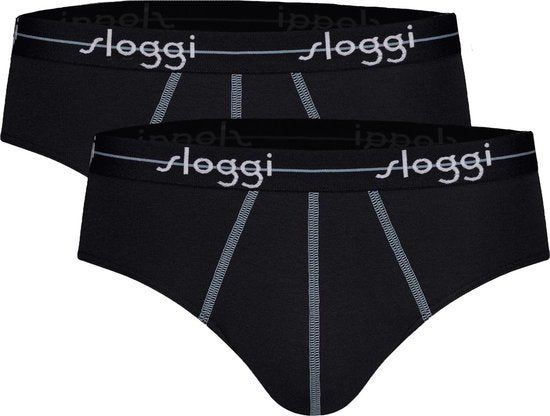 Sloggi Start Midi Slip - Zacht Ademend Katoen - Zwart (2-pack)