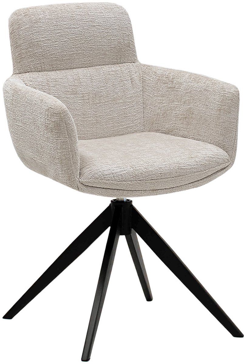 Kick Draaistoel Niek - Draaistoel - Luxe Textuurstof 360 Graden Draaibaar - Champagne