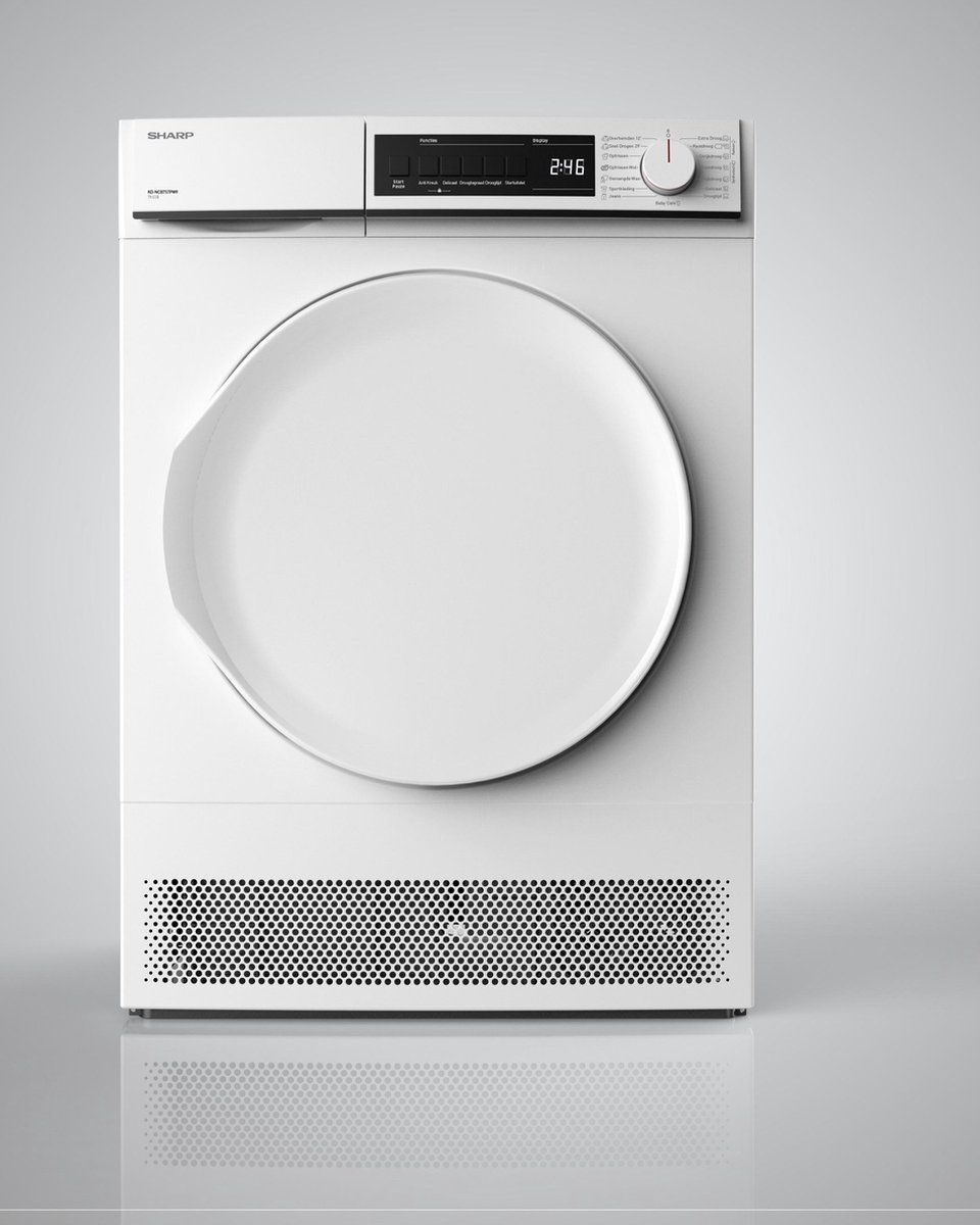 Sharp KDNCB8S7PW91BX - Condensdroger 8kg - Sensorgestuurd - 84 cm hoog
