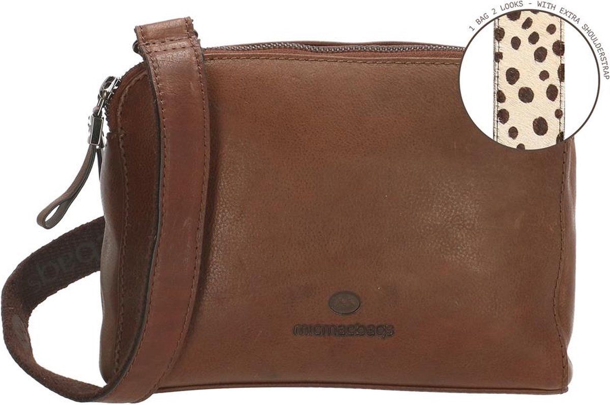 Micmacbags Wildlife Schoudertas - 5 Vakken - Donkertaupe