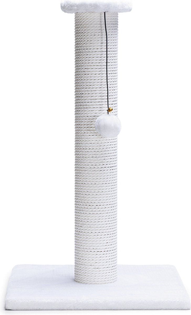 Beeztees Serpa Xl - Krabpaal - Papieren Touw - Wit - 35x35x60 Cm