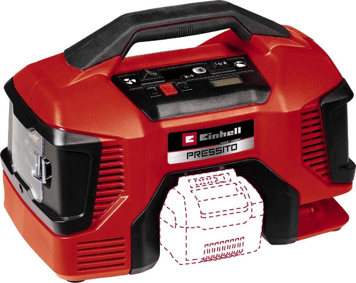 Einhell PRESSITO 18/21 - Accu Compressor - Power X-Change - Digitale drukweergave