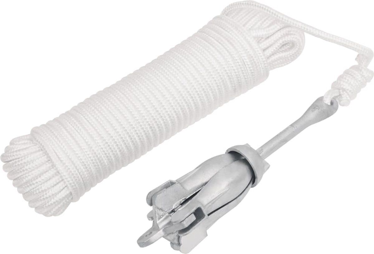 VidaXL - Anker - Met - Touw - Inklapbaar - 1, 5 - Kg - Smeedijzer - Zilverkleurig