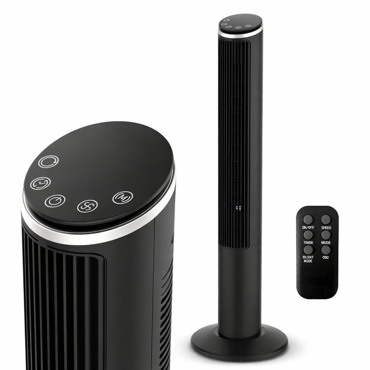 Torenventilator - 5 Standen&3 Snelheden - Oscillatie - 15 Uurs Timer - Led Display - Afstandsbediening - 110cm