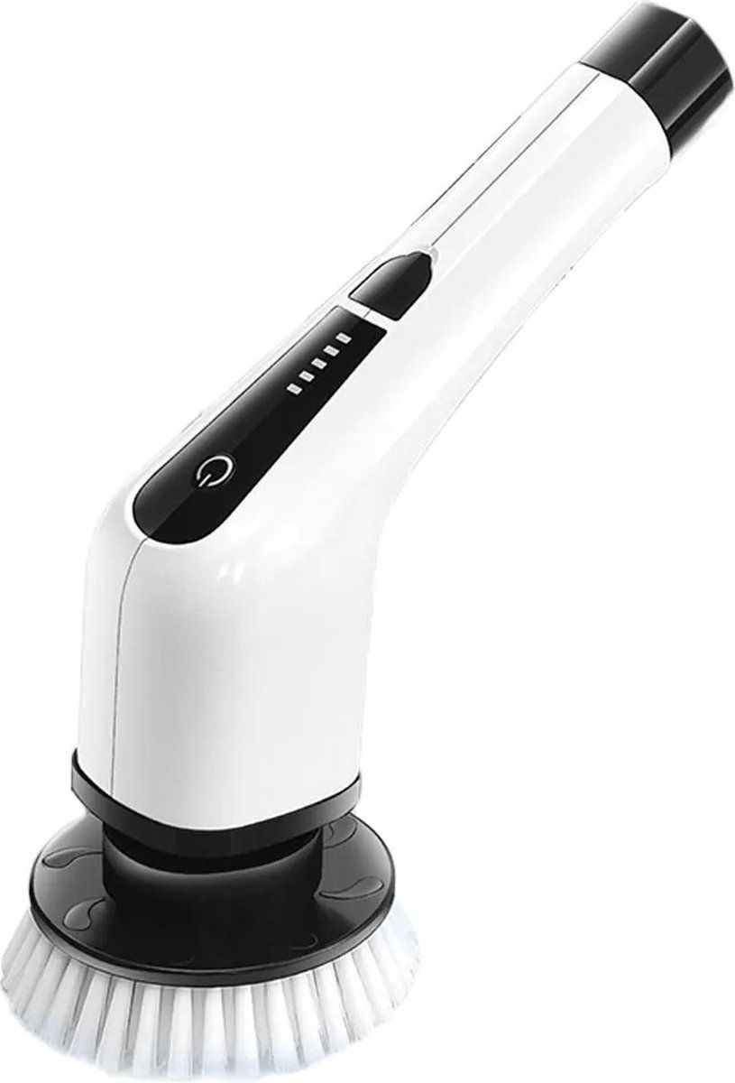 7-in-1 Elektrische Reiniging Turbo Scrub Borstel - Draadloze Spin Scrubber - 7 Borstelkoppen - Wit Zwart