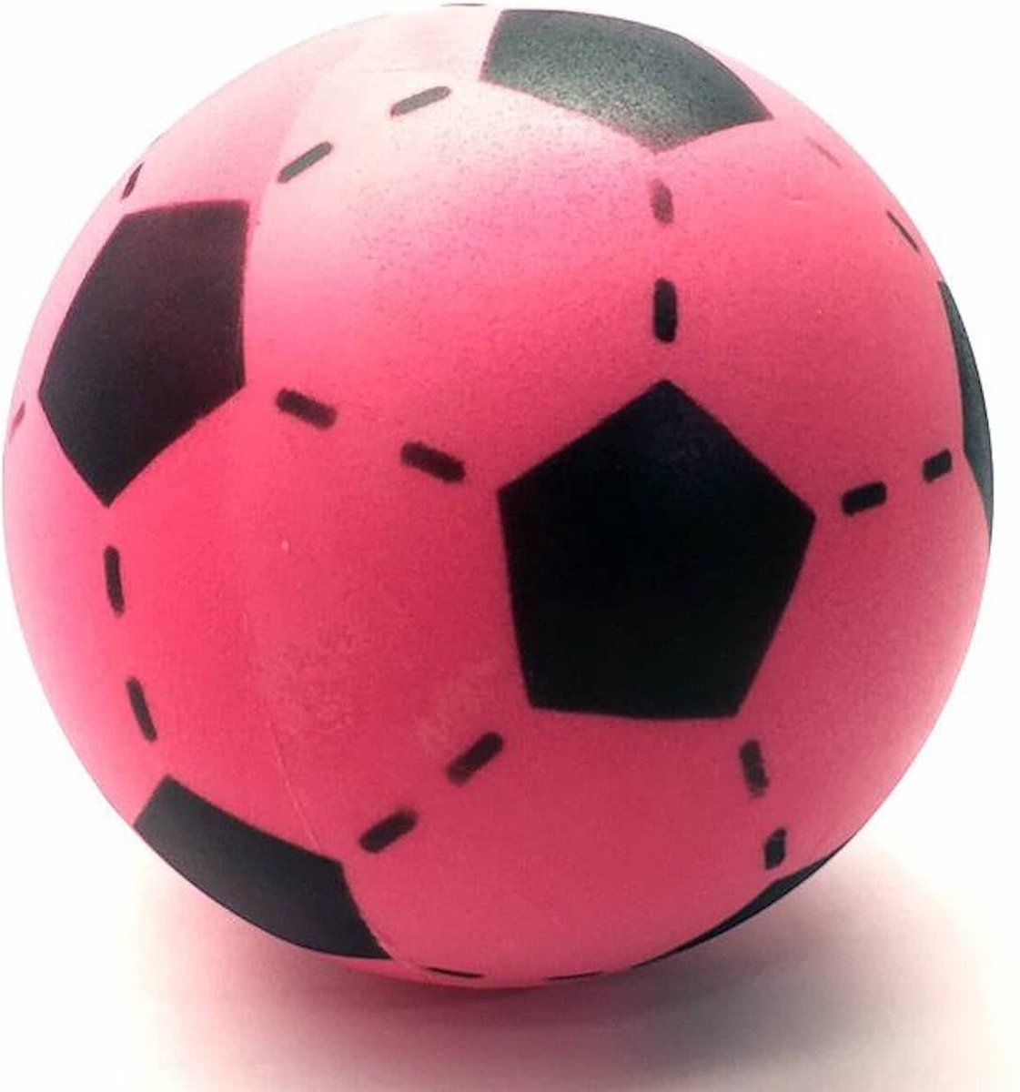 Merkloos Softbal Foam - Voetbal Print - Roze - Zacht - Dia 20 Cm - Speelgoed Ballen
