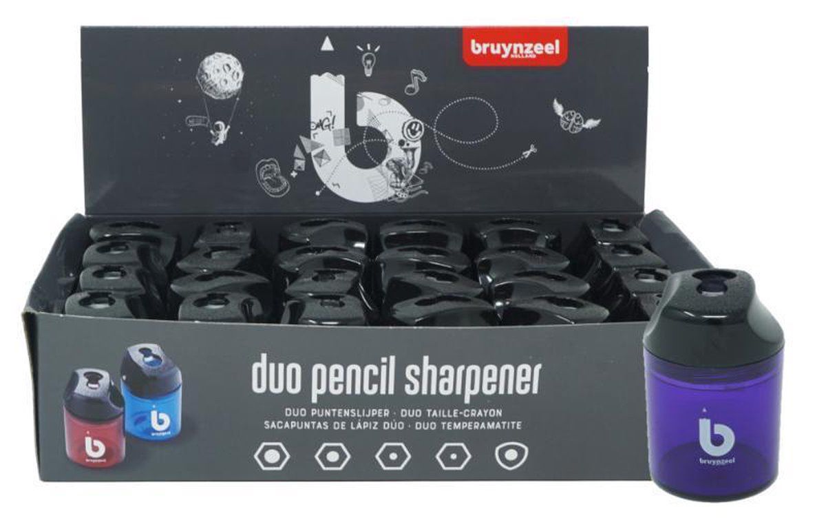 Bruynzeel 24 Duo - Puntenslijpers - Dubbele opening - Multicolor