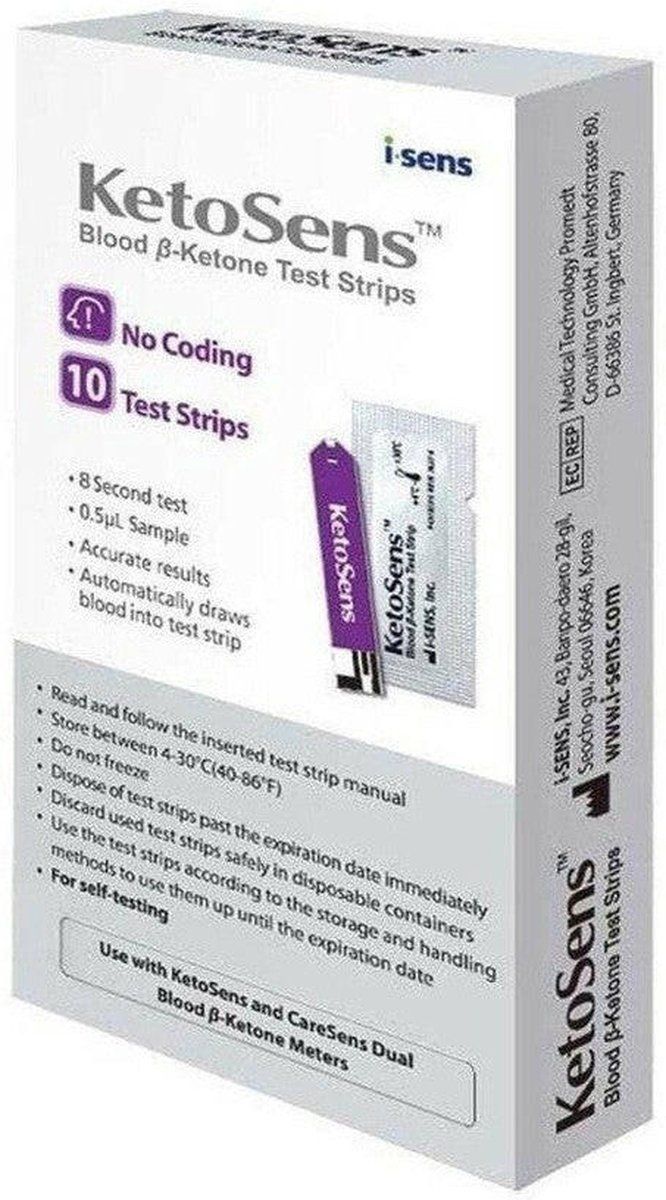 Caresens KetoSens Bloed Ketonen Teststrips (10)