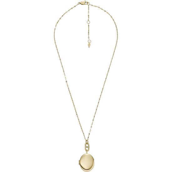 Fossil JF04426710 - Damesketting - Medaillon - Goudkleurig Roestvrij Staal