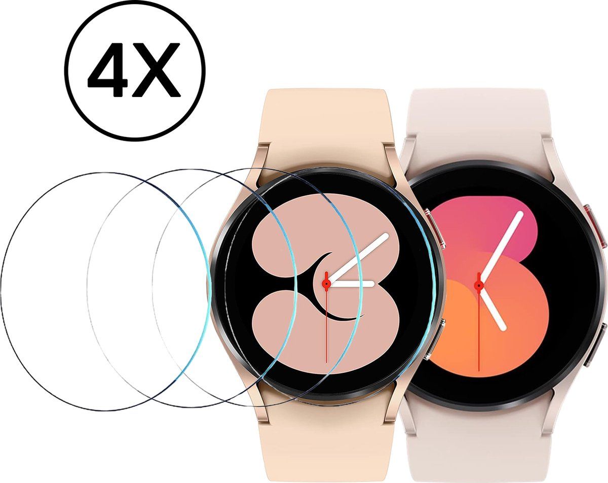 Podec Samsung Galaxy Watch 4/5/6/7/8 - Screenprotector - Gehard Glas - 40mm (4 Stuks)