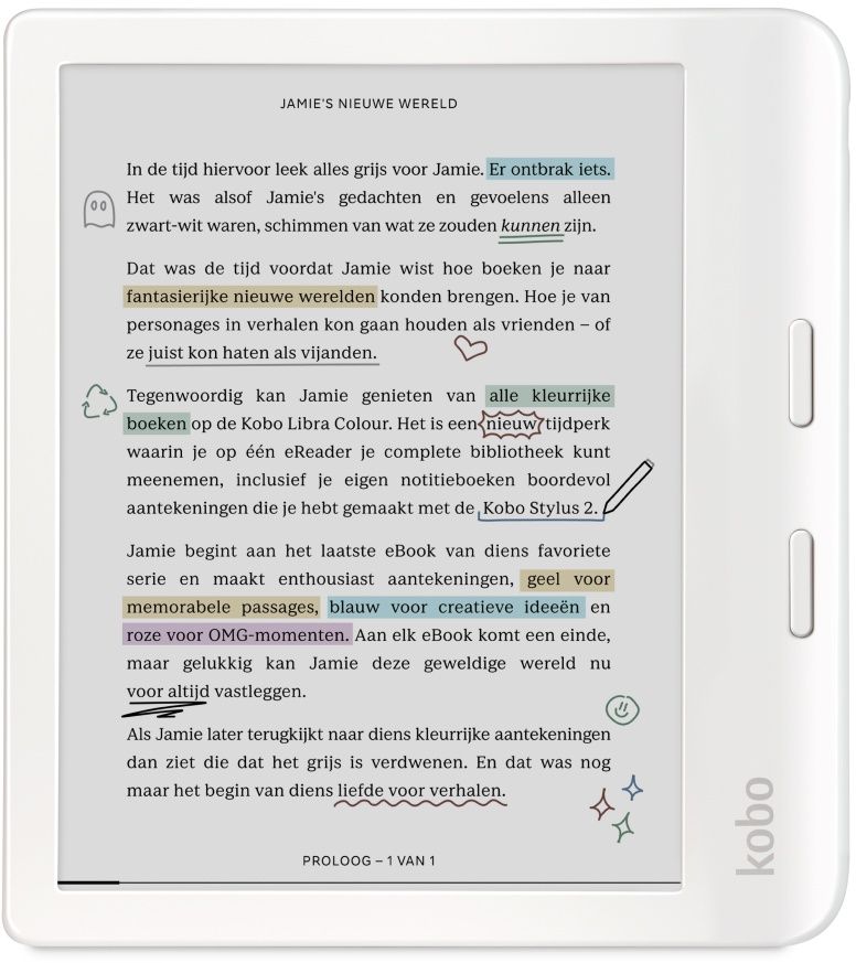 Kobo Libra Colour - eReader - 7"E Ink Kaleido™ 3 kleurenscherm - Wit