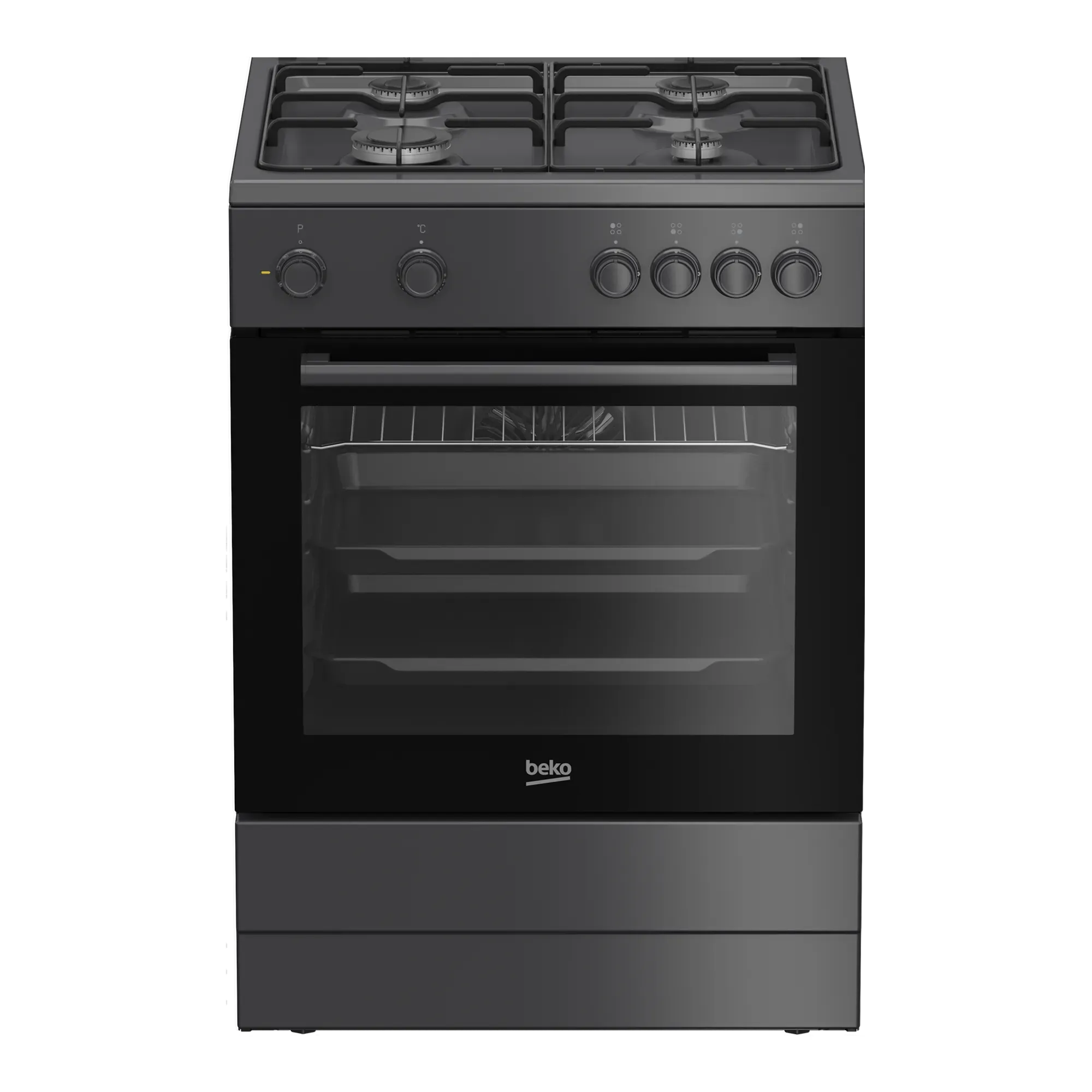 BEKO FBM6202ANL - Gasfornuis - AeroPerfect - zwart - breedte 60 cm