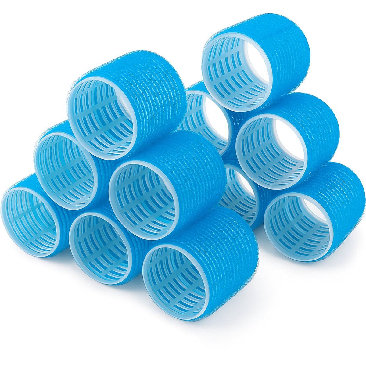 LBB Krulspelden - 12 stuks - 6 cm diameter - Inclusief 8 haarclips - Krullen zonder hitte - Blauw (12 stuks)
