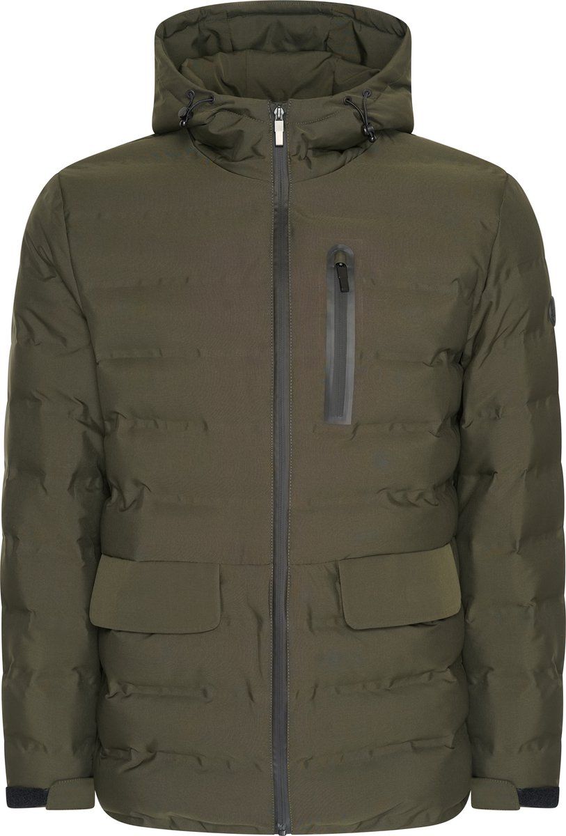 Mario Russo Padded Woven Jacket - Winterjas Heren - Waterafstotend - Winddicht - Groen - Xxl