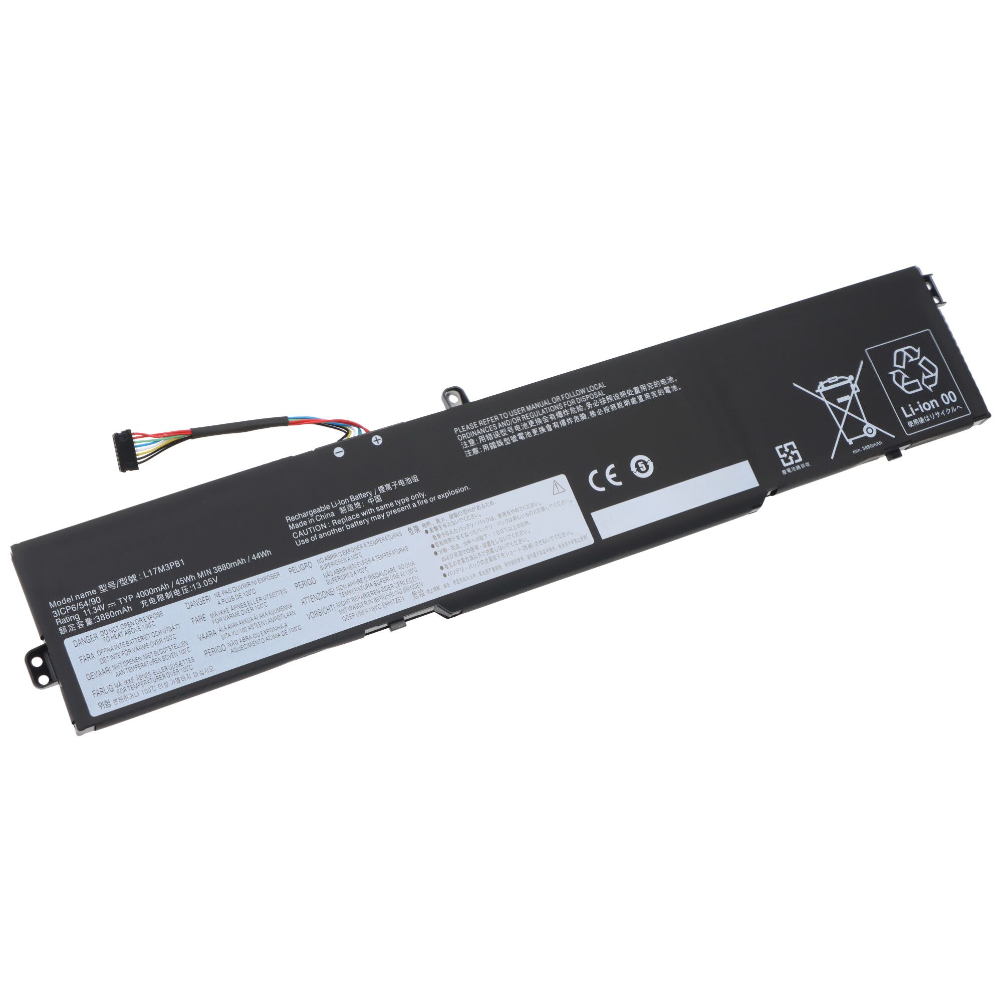 Accu geschikt voor Lenovo IdeaPad 330-15ICH, Li-Polymer, 11.34V, 3880mAh, 44Wh, ingebouwd, zonder ge