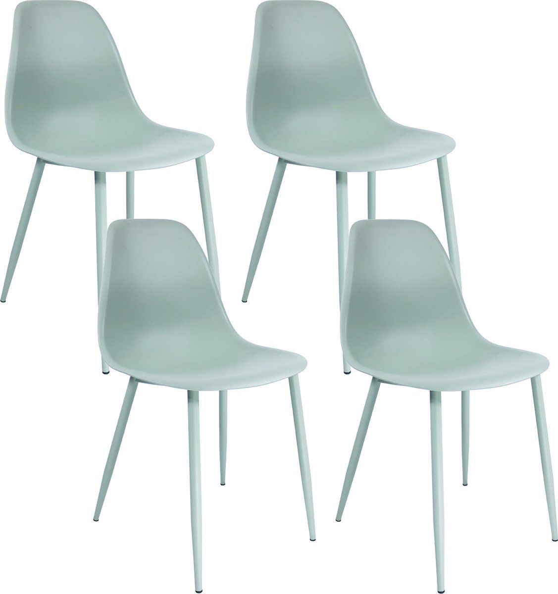 Set Van 4 Kick Eetkamerstoel Yara - Pistache