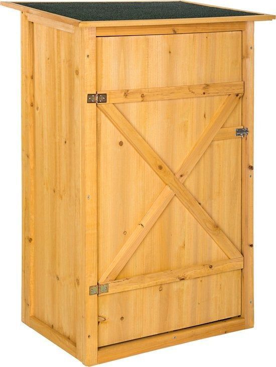 TecTake - Houten Tuinkast Taman - Vlak Dak - Afm. 75 X 56 X 118 Cm - 404565