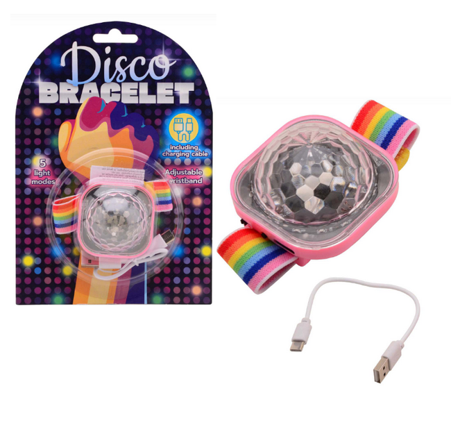 Oplaadbare Disco Armband 27748 - Regenboogbandje - Kleurrijke verlichting
