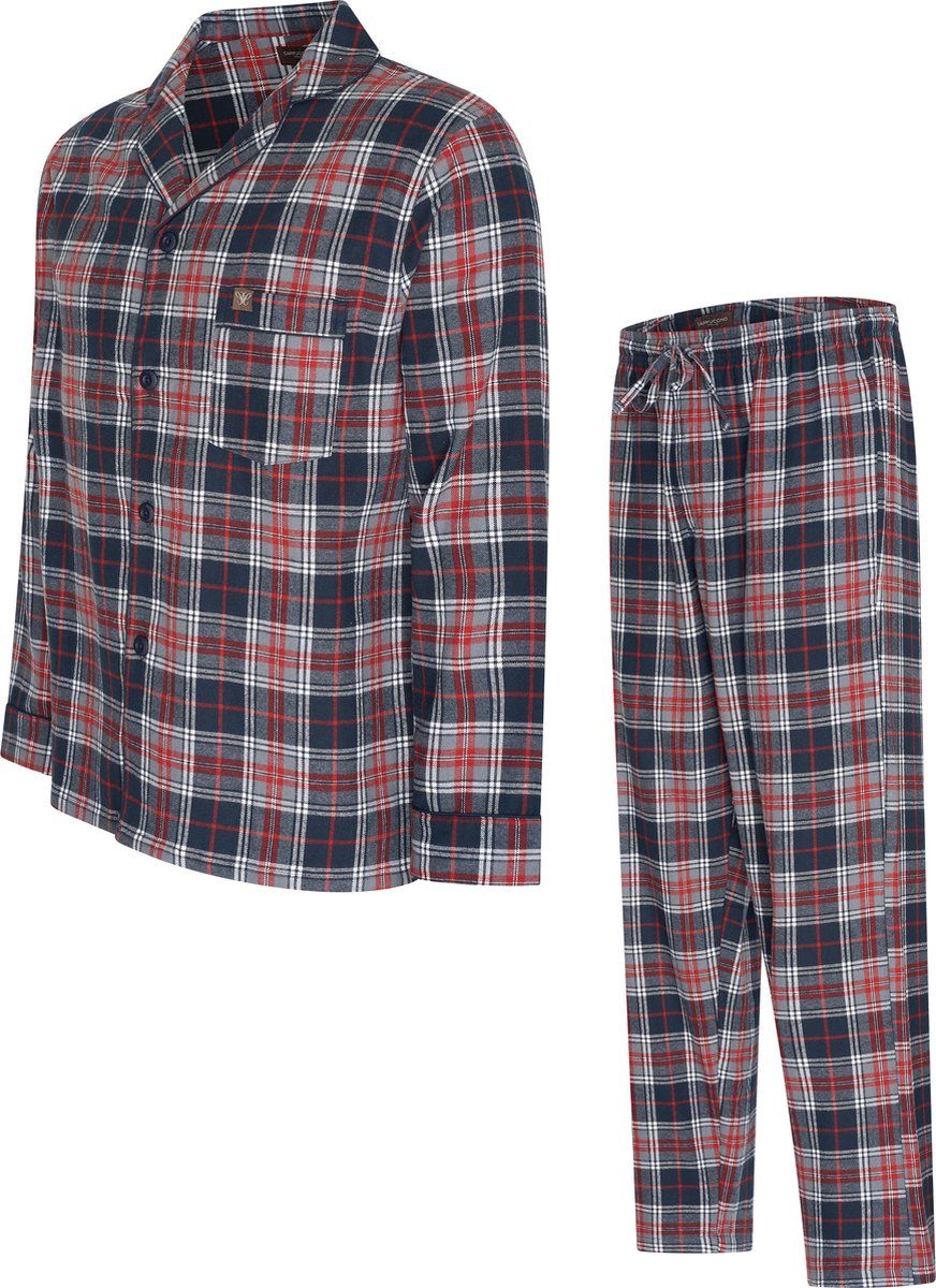 Cappuccino Italia - Alba Pyjama Set - Lange Mouwen 100% Katoen - Rood Xxl