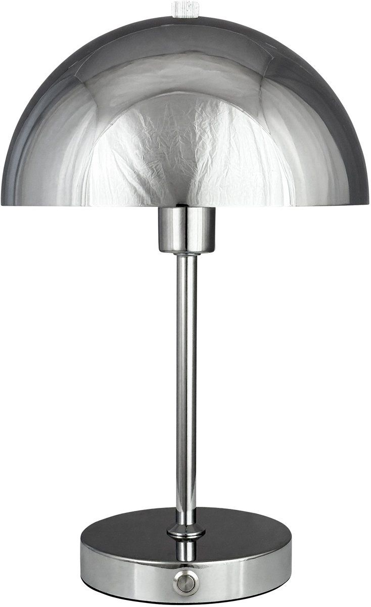 Dyberg Larsen Stockholm Led - Tafellamp - Oplaadbaar Met 3 Helderheidsniveaus - Chroom