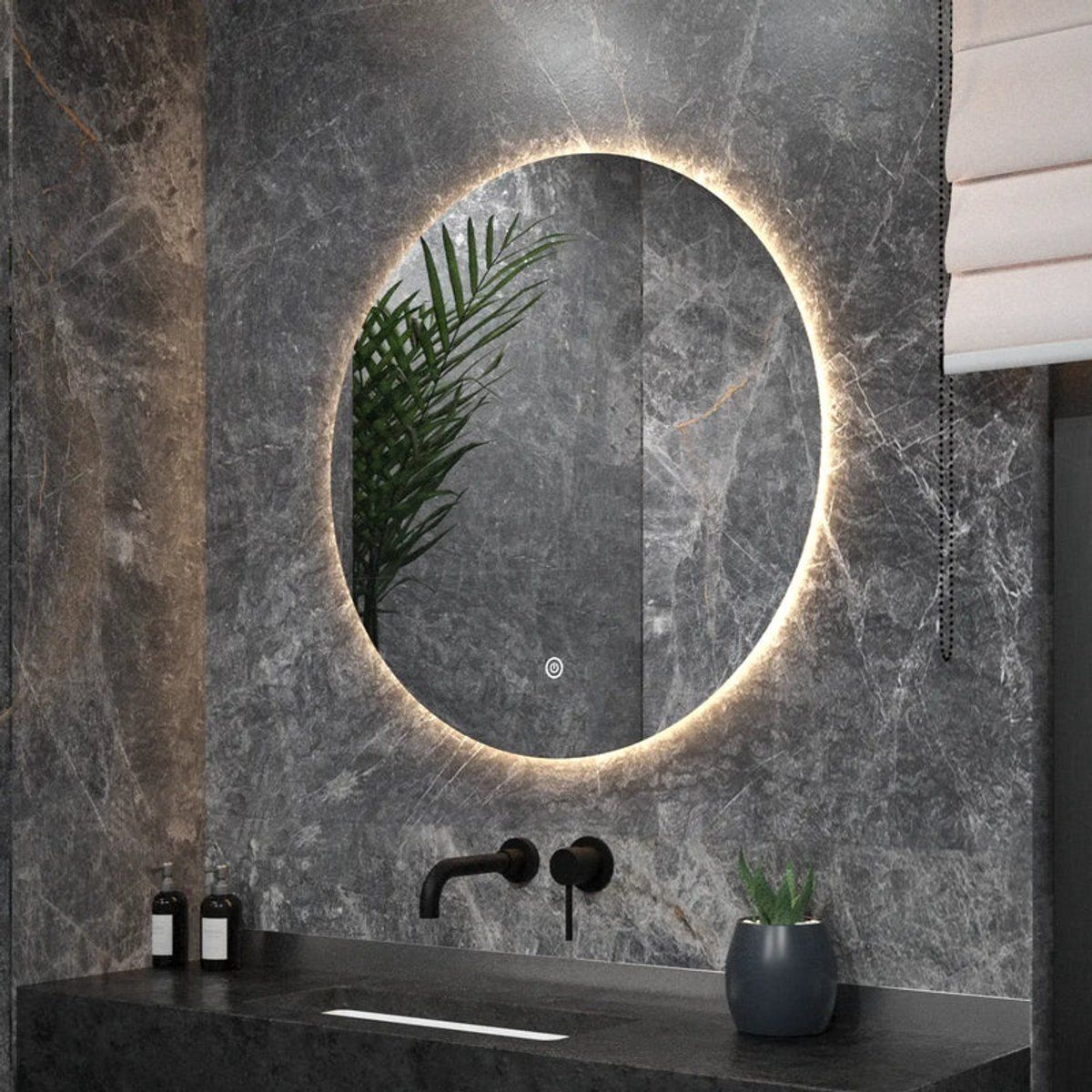 Mirlux Badkamerspiegel - Led Verlichting&Verwarming - Anti Condens Rond 60CM