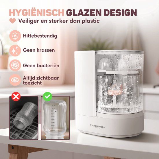 Vulpes Goods® Babycare - Babyfleswasser Pro - Automatische Babyflessenwasser, Sterilisator&Droger