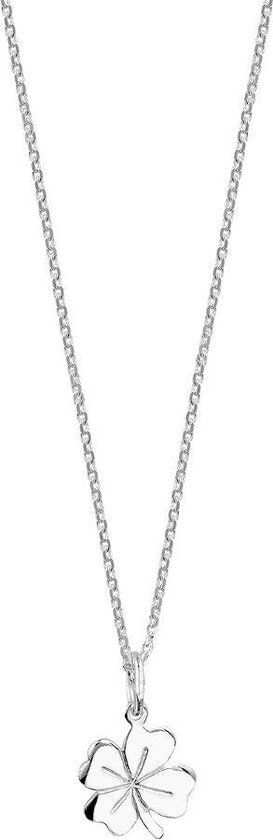 The Jewelry Collection - Dames Ketting Klaver - Zilver 41 Cm