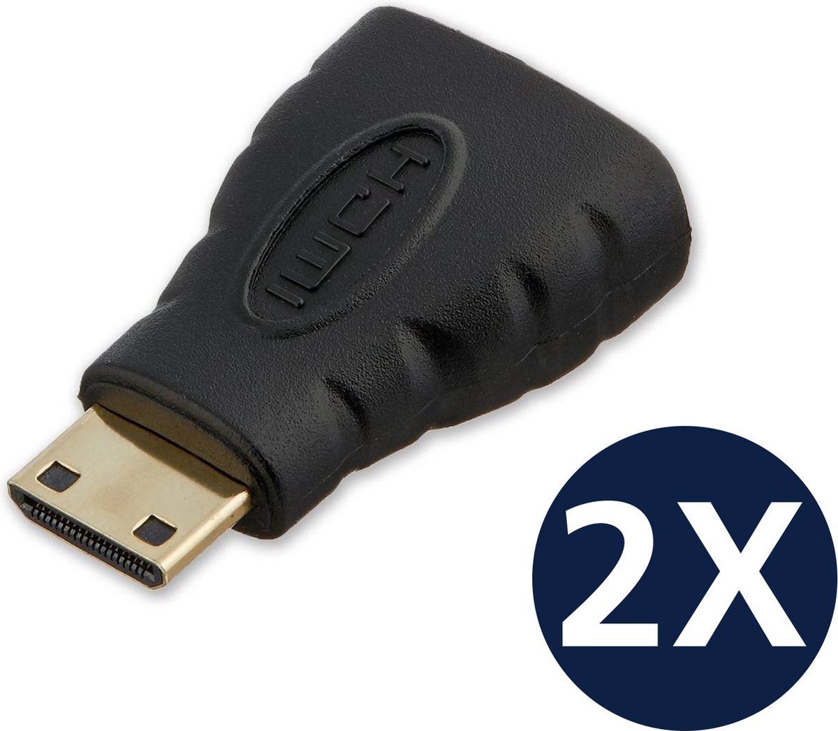 Techvavo® Mini Hdmi Naar Hdmi Adapter - 4K Ultra Hd - Plug&Play - Zwart (2 Stuks)