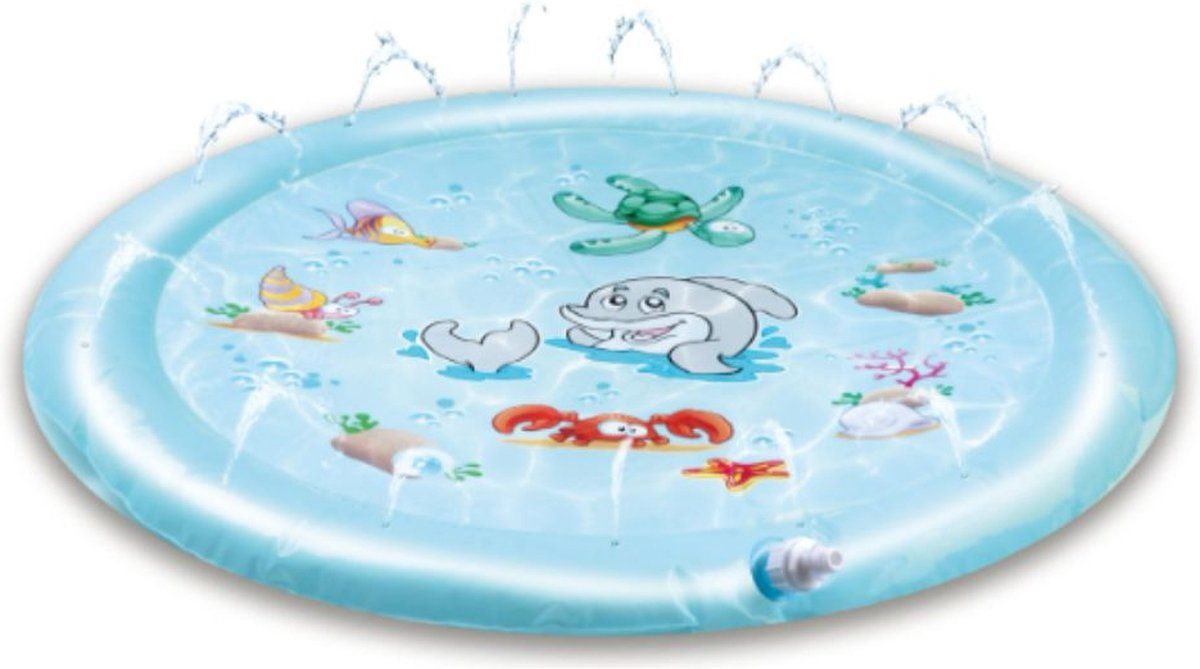 Creative Kids WaterspeelmatØ100CM - Watermat met Sprinklersysteem - Blauw