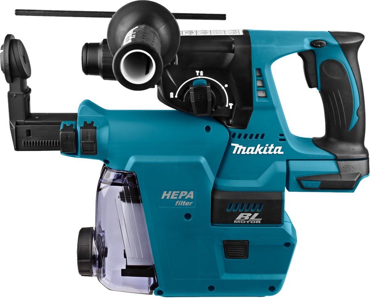 Makita DHR242ZJW - Combihamer - 18 V - SDS-Plus - met stofafzuiging