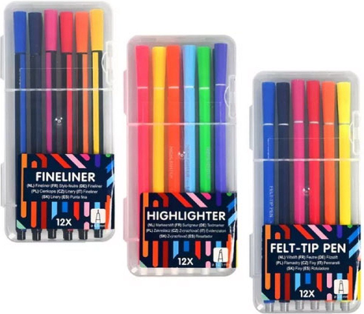 Spelletjesboer Set Fineliner, Highlighter Pennen