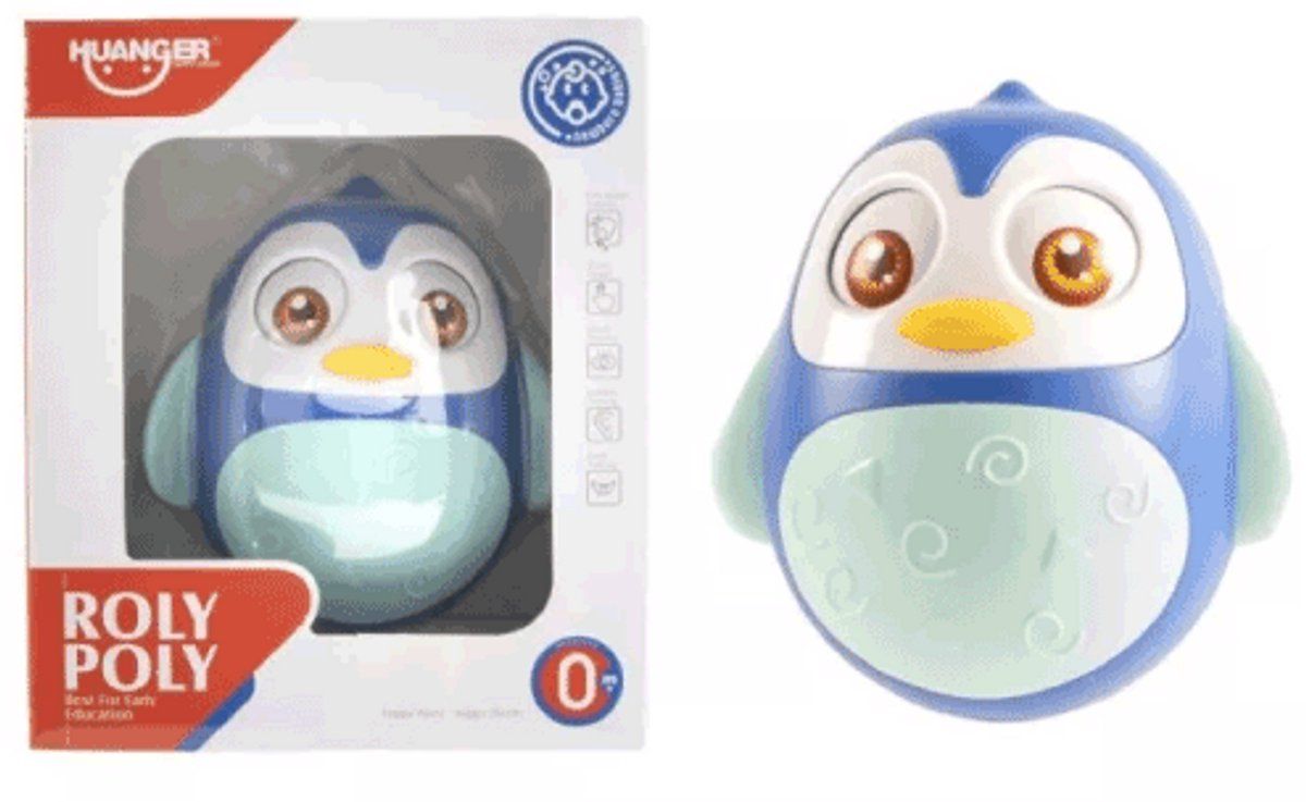 Kids Fun Jono Toys - Tuimelaar Pinguïn - Stimuleert Motoriek - Blauw