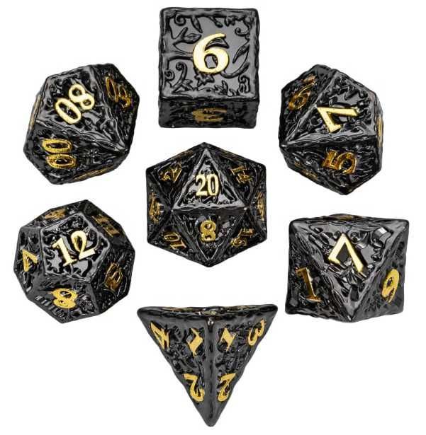D&D Beyond Dobbelstenenset Metaal - Dnd Dobbelstenen - Premium Doos - Zwart/Goud