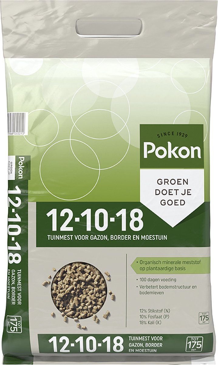 Pokon Tuinmest 12-10-18 - 6, 75kg - Organisch Minerale Meststof (universeel) - Voor Border, Gazon En Moestuin - Tot 175m2