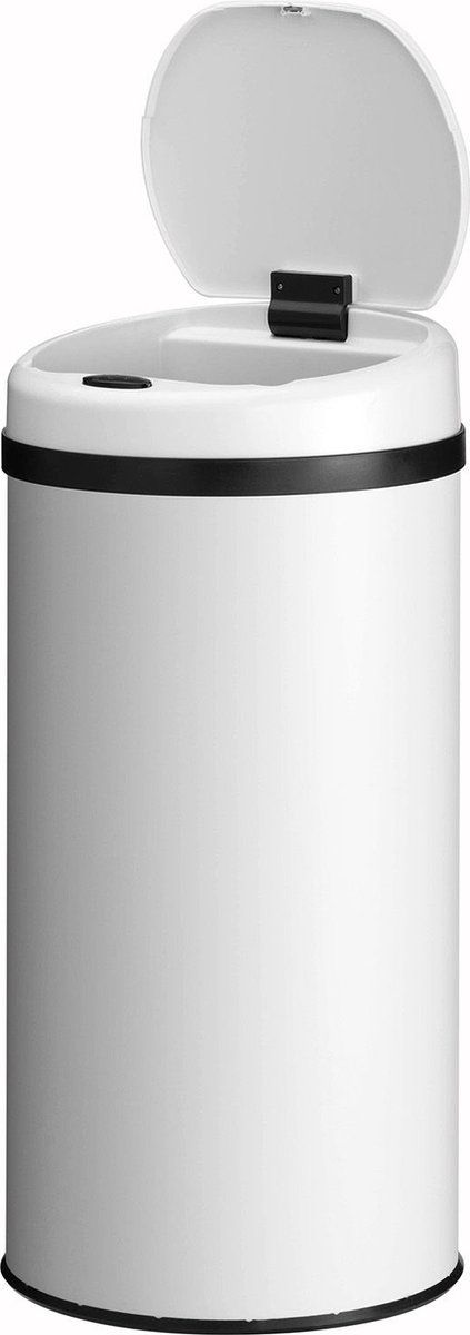 Automatische Prullenbak - Sensorprullenbak - 40 Liter - Wit - Rond
