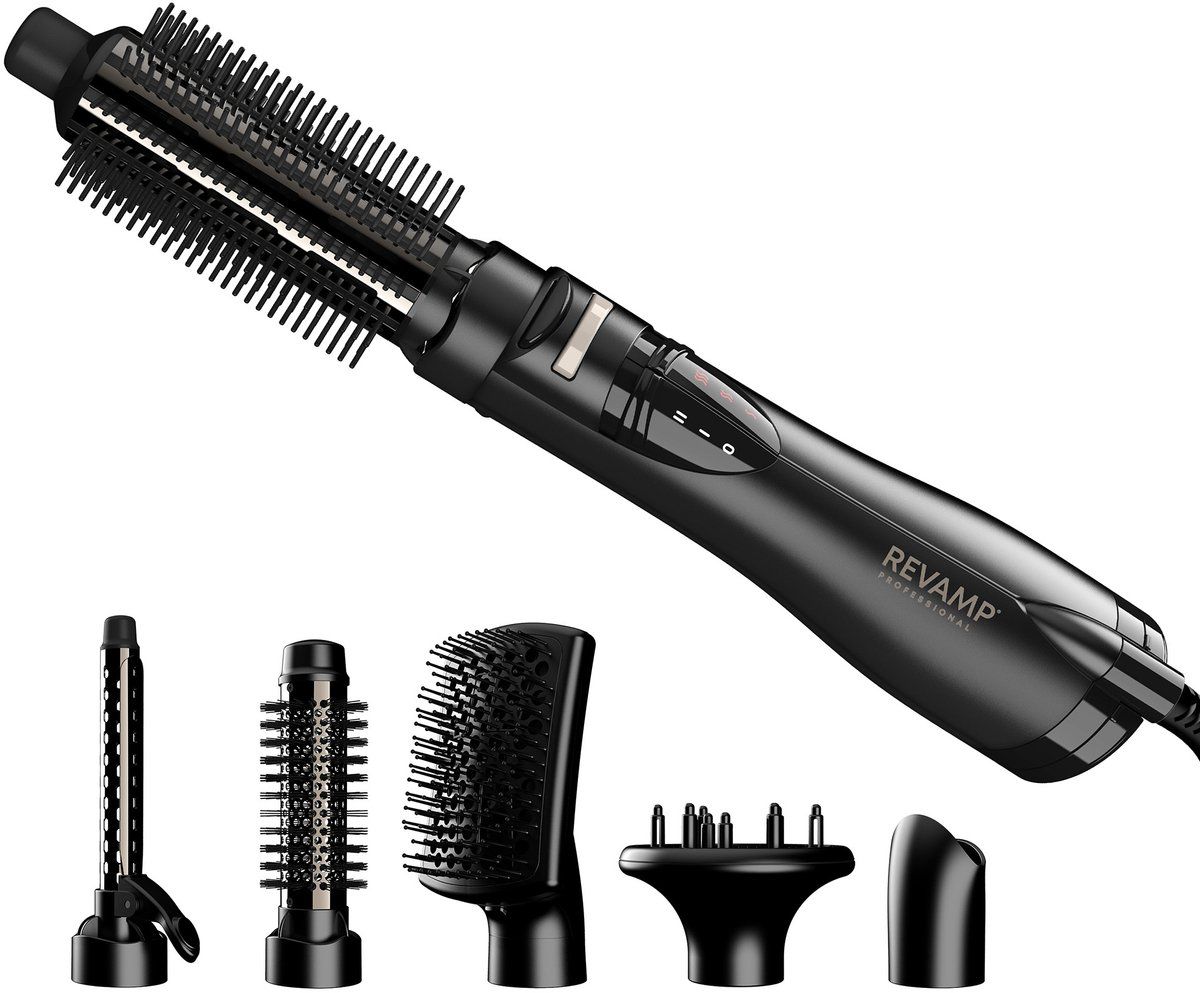 Revamp Progloss Airstyler - 6 In 1 Fohnborstel - 6 Opzetstukken - Ionentechnologie - Zwart