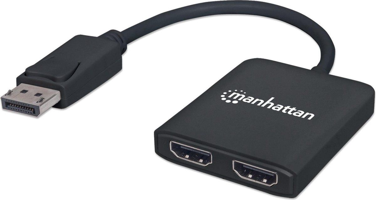 Manhattan 152716 - DisplayPort-splitter - 2 poorten 4K 3810 x 2160 - Zwart