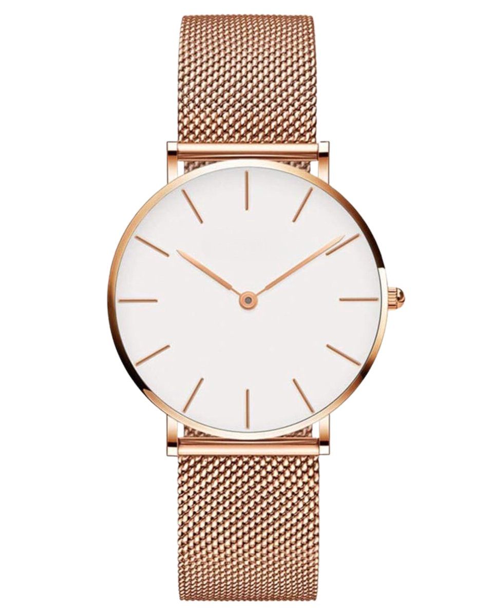Tyme Ibiza Dames Horloge - Polshorloge - 36mm Wit/Rosékleurig - Waterdicht Tot 30m