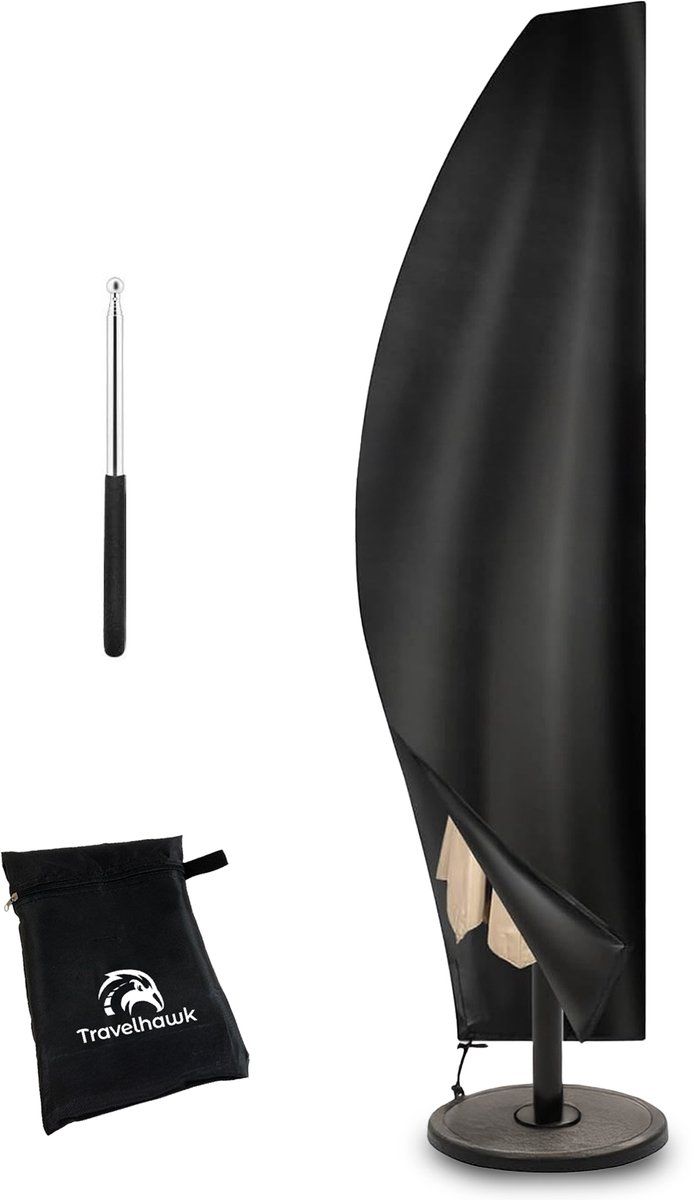 Travelhawk Parasolhoes - Zweefparasolhoes - Waterdicht Oxford 420D - TotØ 400 Cm - Zwart