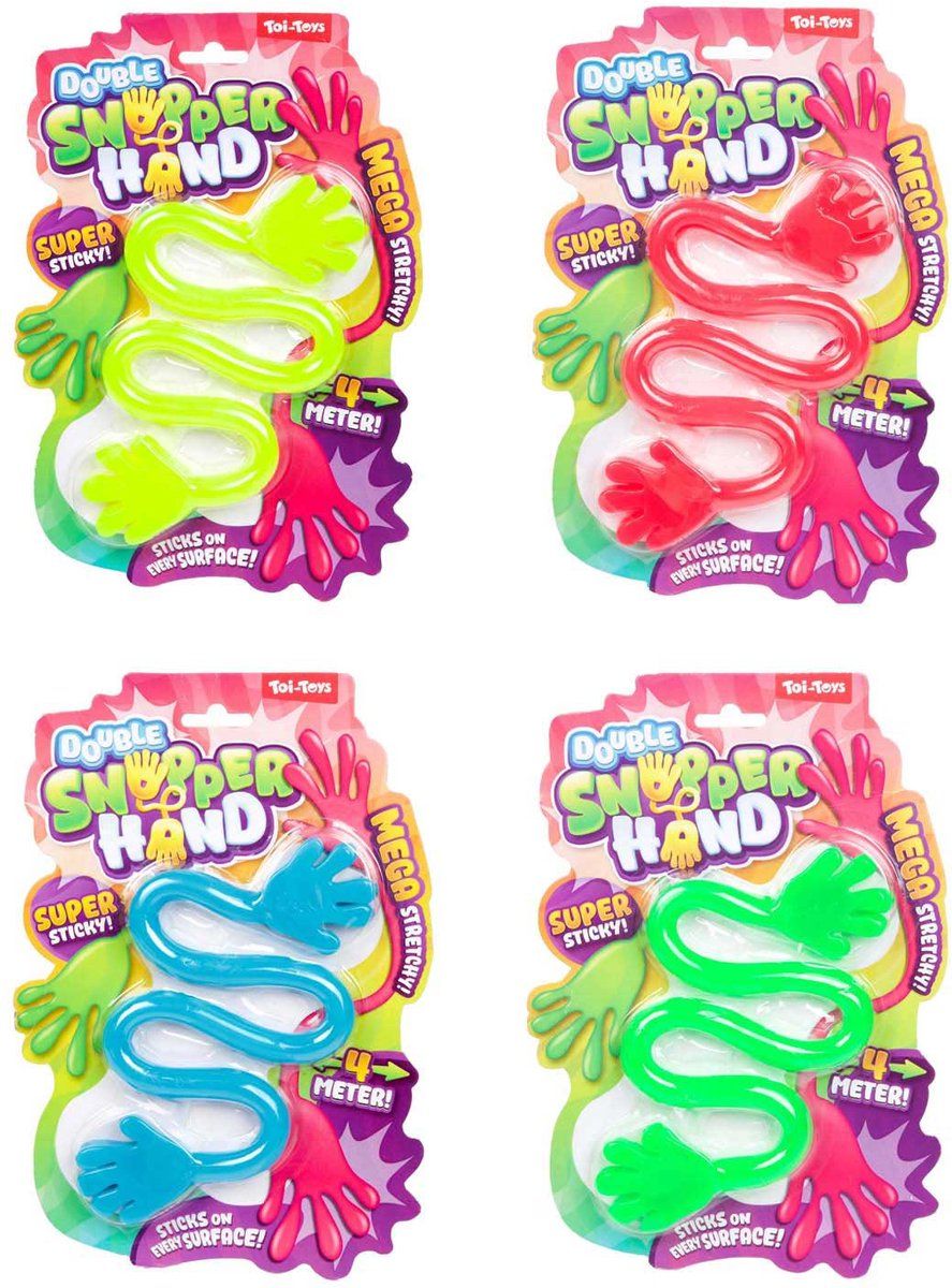 Toi-Toys Plakhandjes Duo Set - Rekbare Kleverige Speeltjes - Meerkleurig (2 Stuks)