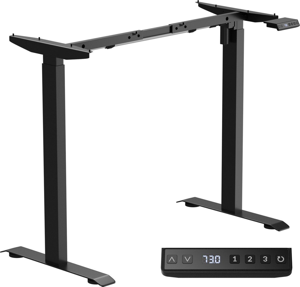 Avalo Bureauonderstel Elektrisch Verstelbaar - Zit Sta Bureau - Hoogte 73-117 cm - Geschikt voor bladen 100-160 cm - Zwart