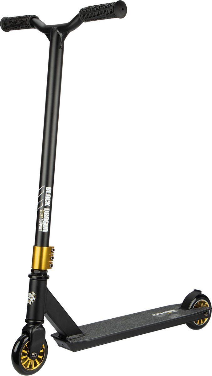 Black Dragon Pulse Racer - Stuntstep - Lichtgewicht Aluminium Voetenplank - Zwart/Goud