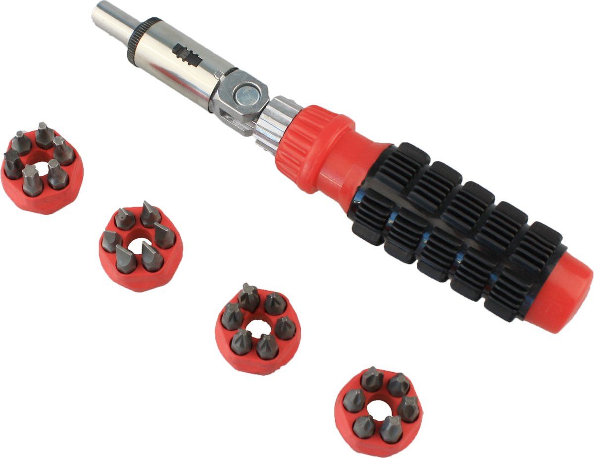 GS ratelschroevendraaier met bits 29-delig - Bitschroevendraaier | Schroevendraaierset o.a. Torx + Hex + Pozi