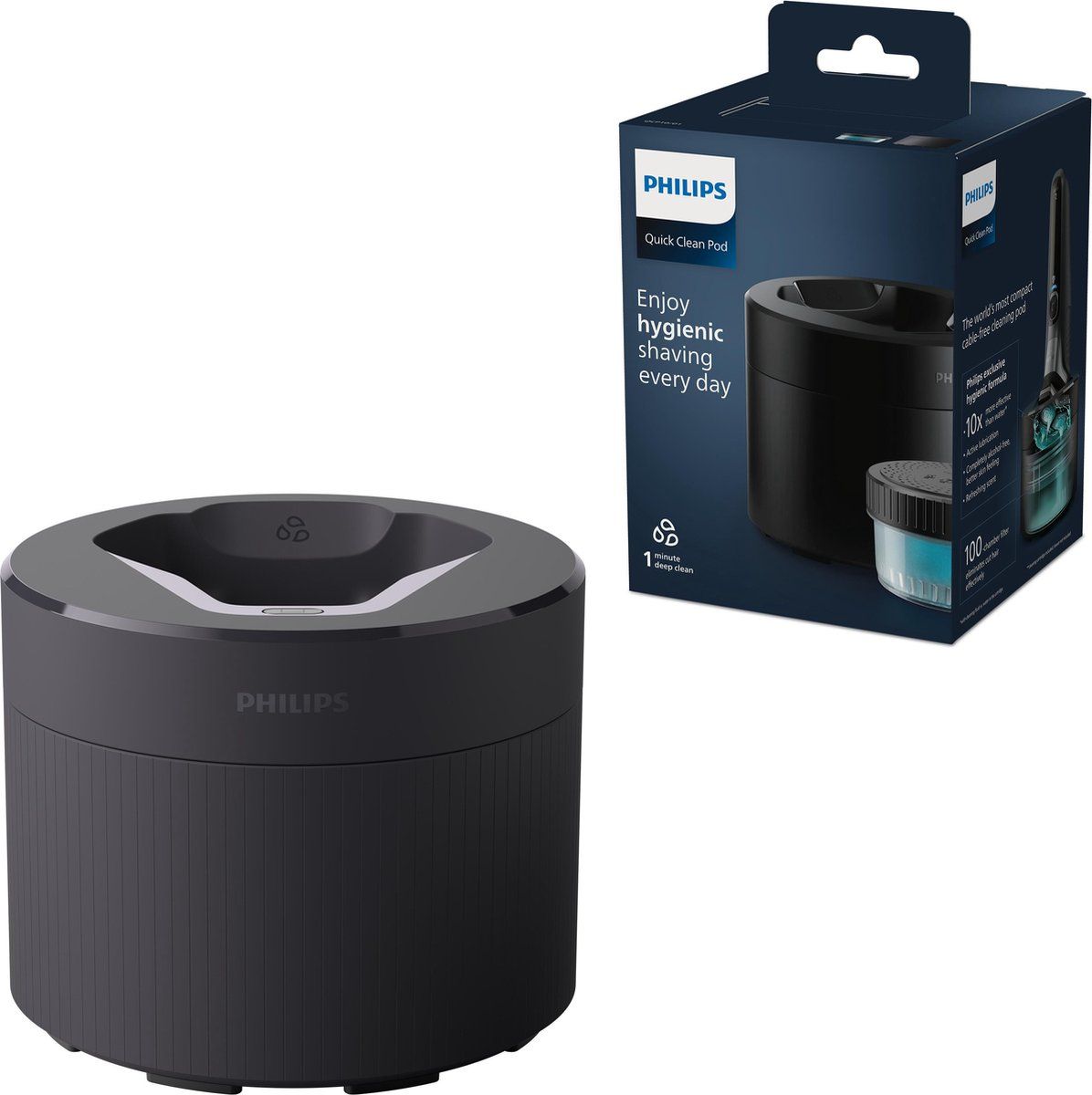 Philips Zwart Quick Clean Pod Qcp10/01 - Reinigingsstation Voor Scheerapparaten - 1 Cartridge