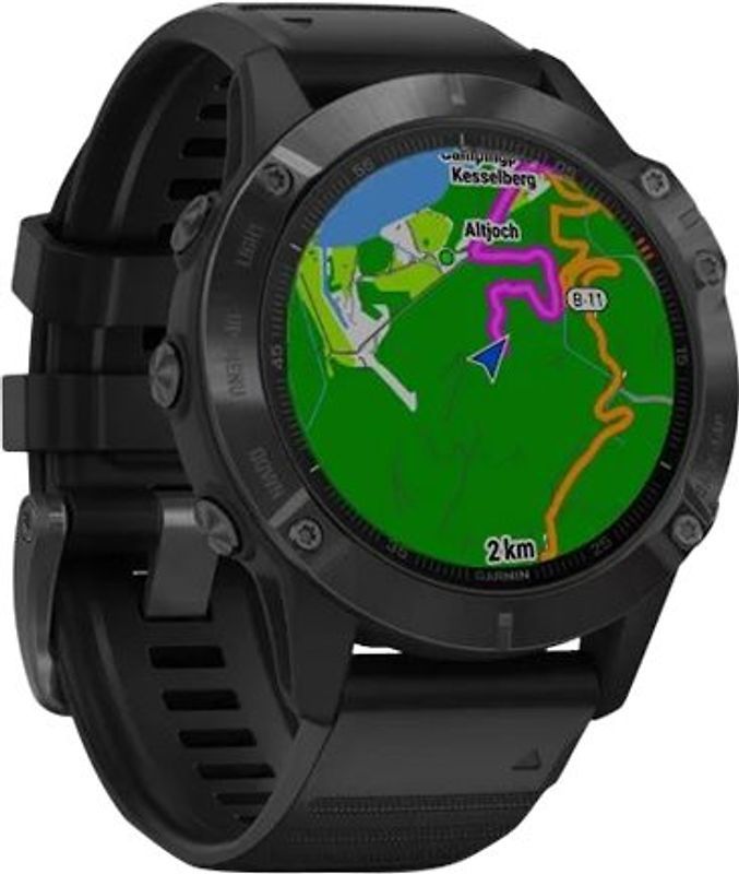 Garmin Fenix 6 Pro 47 mm zwart met een zwarte siliconen polsband refurbished, photo 3
