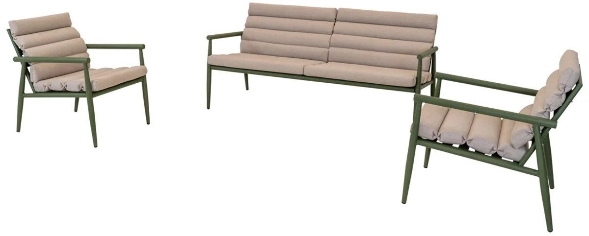 Lesli Harper - Loungeset - Stevig Frame Met Luxe Kussens - Groen