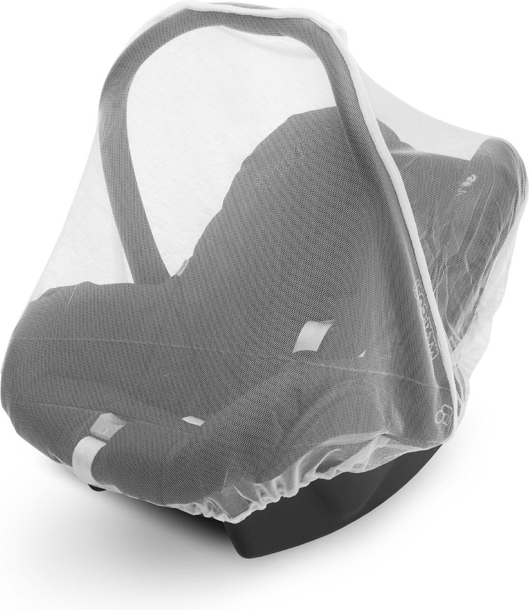 Jollein Muskietnet - Muskietennetje autostoel 0-9mnd - 100% polyester - Wit