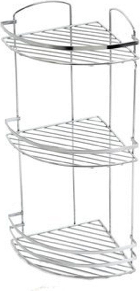 Plieger Solid - Doucherek - 3 Laags - Hoekplanchet - Chroom