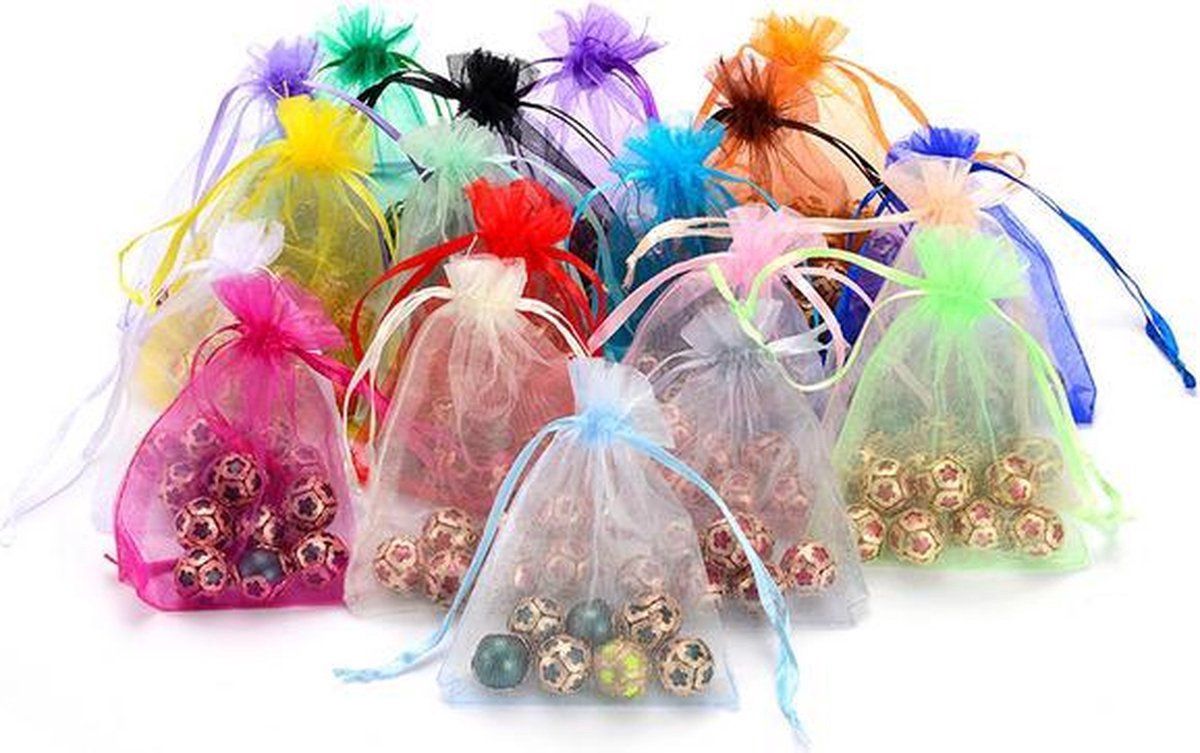Faas Organza Uitdeelzakjes - Organza Zakjes - 100 Zakjes - 10 Kleuren